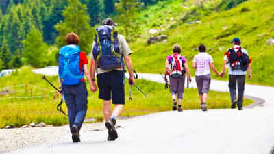  Hikers on the Gerlosstrasse